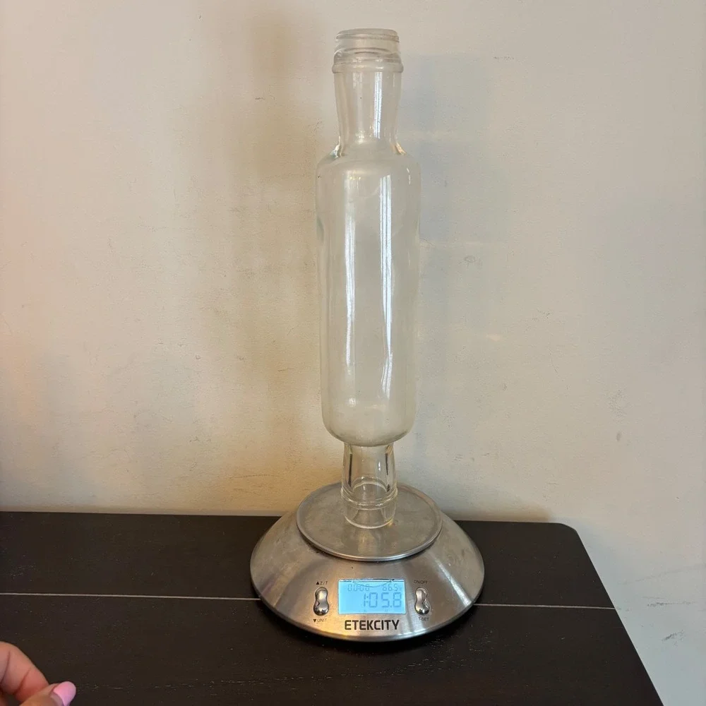 Vintage | Clear Glass Hollow Fillable Rolling Pin | 14.5